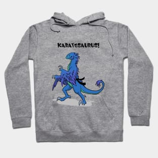 Karatesaurus! blue for bright backgrounds Hoodie